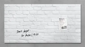 Magnetická skleněná tabule, 91x46 cm, SIGEL, "Artverum® ", bílá kámen